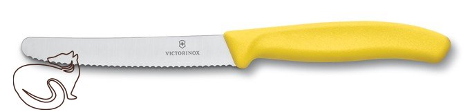 Kuchyňský nůž Victorinox  na rajčata vlnitý žlutý, 6.7836.L118