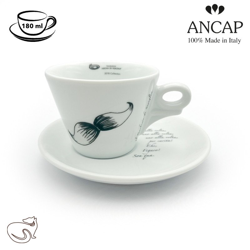 dAncap - Lazebník Servilský чорна чашка для капучіно, 180 мл