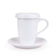 kawio | Teacup with Integrated Filter – Porcelain – White