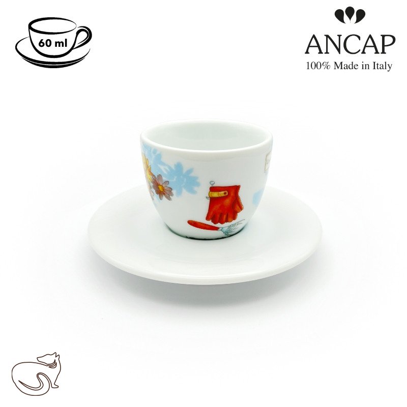 dAncap - Чашка з блюдцем для еспресо Giardino D. Meravigle, троянда, 60 мл