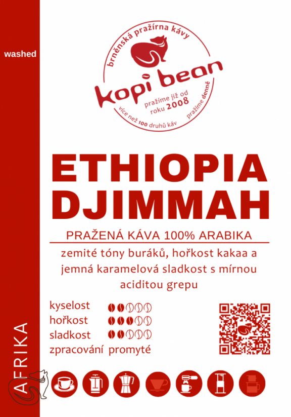 Ethiopia Djimmah – čerstvě pražená káva, min. 50g