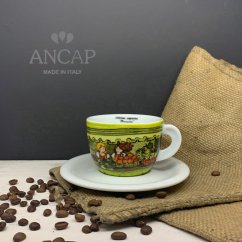 dAncap - Чашка з блюдцем для капучіно Mercantini, фрукти, 190 мл