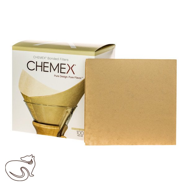Chemex ФСУ-100 Фільтр паперовий квадратний натуральний на 6,8,10 стаканів (100 шт.)