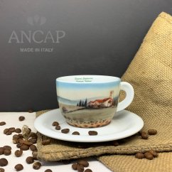 dAncap - šálek s podšálkem cappuccino Contrade, slunečnice, 190 ml
