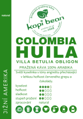 Colombia Huila L.A Calderon Villa Betulia Ombligon natural, čerstvě pražená káva, min. 50 g