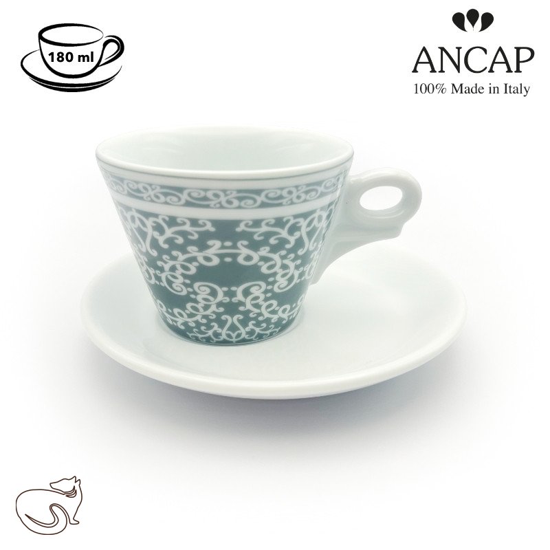 dAncap - Чашка Profumi для капучино з блюдцем, орнамент, 180 мл