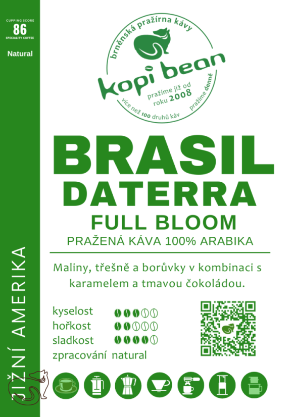 Brasil Daterra Full Bloom - čerstvě pražená káva, min. 50 g