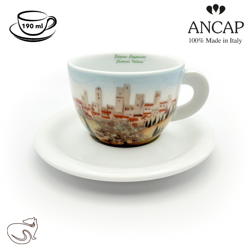 dAncap - šálek s podšálkem cappuccino Contrade město, 190 ml