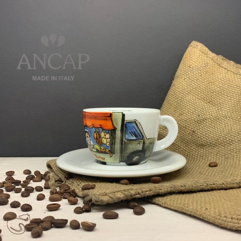 dAncap - šálek s podšálkem espresso Mercantini, masna, 60 ml