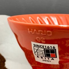 Hario dripper V60-02 ceramic, red