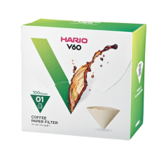 Hario - Misarashi, unbleached paper filters for V60-01 in box, 100 pcs