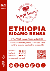 Ethiopia Sidamo Bensa - čerstvě pražená káva, min. 50 g