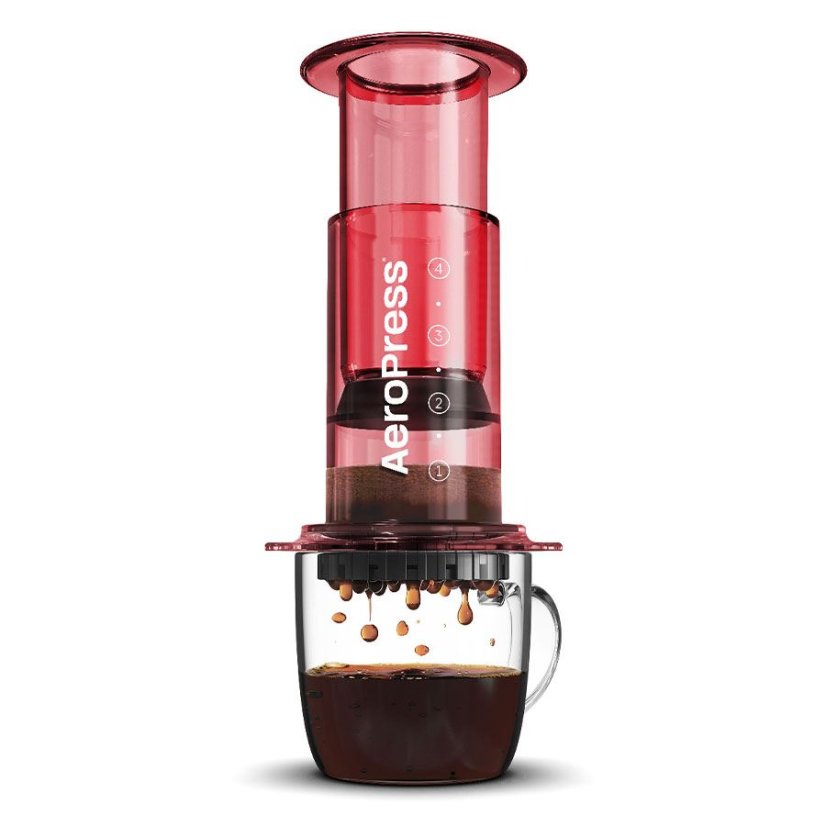 AeroPress | Cestovní kávovar Clear, Červený Tritan