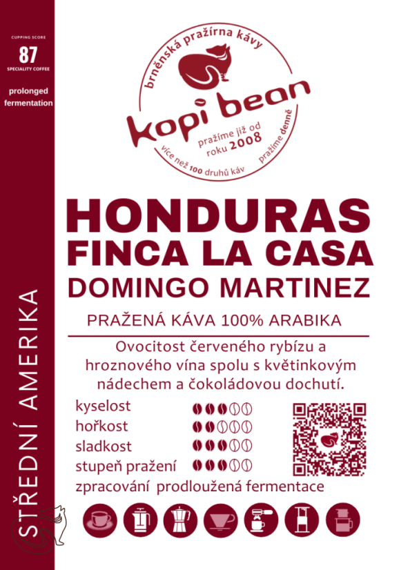Honduras Finca La Casa Domingo Martinez - čerstvě pražená káva, min. 50 g