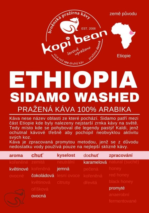 Ethiopia Sidamo – fresh roasted coffee Arabica, min. 50g