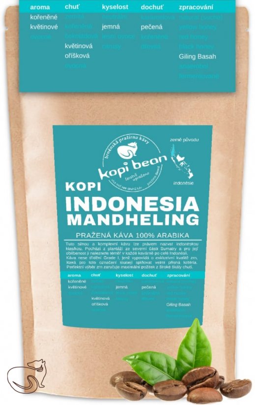 Kopi Indonesia Mandheling Grade I - čerstvě pražená káva, min. 50g