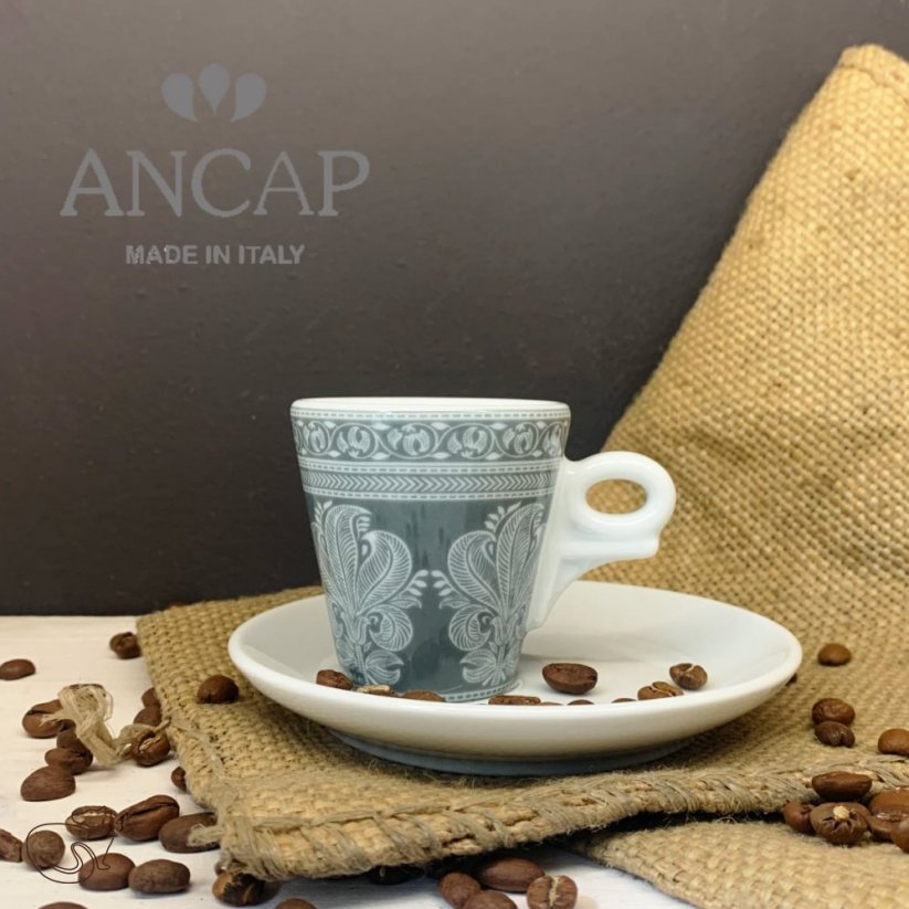 dAncap - Чашка з блюдцем для еспресо Profumi, квітка павича, 70 мл