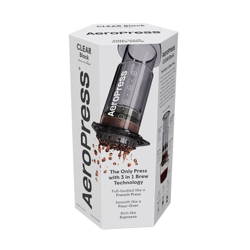 AeroPress® Clear černý -  cestovní kávovar