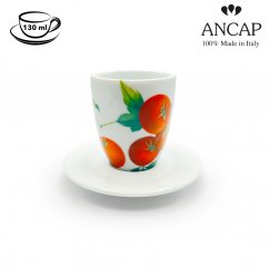 dAncap - чашка з блюдцем doppio Verdure, помідор, 130 мл