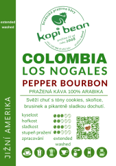 Colombia Finca Los Nogales Pepper Bourbone washed, čerstvě pražená káva min. 50 g