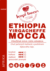 Ethiopia Mocca Yirgacheffe - čerstvě pražená káva, min. 50g