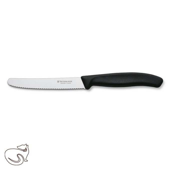 Kuchyňský nůž Victorinox  na rajčata vlnitý černý,  6.7833