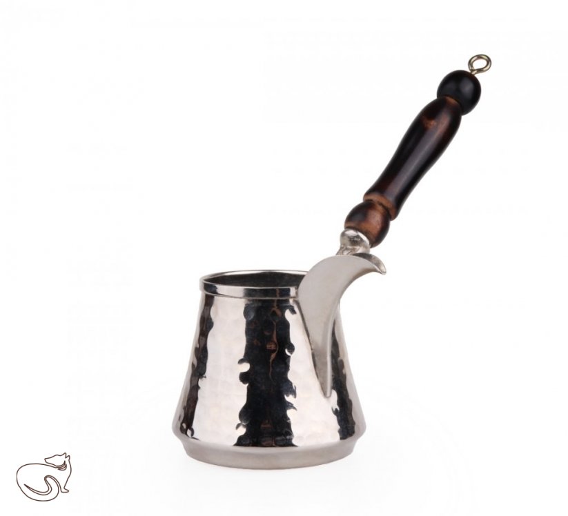 Tradiční turecká džezva na kávu GAGALI nikl s dřevěnou rukojetí, velikost S, 300 ml