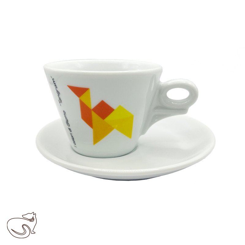 dAncap - šálek s podšálkem na cappuccino Tangram, pták, 180 ml