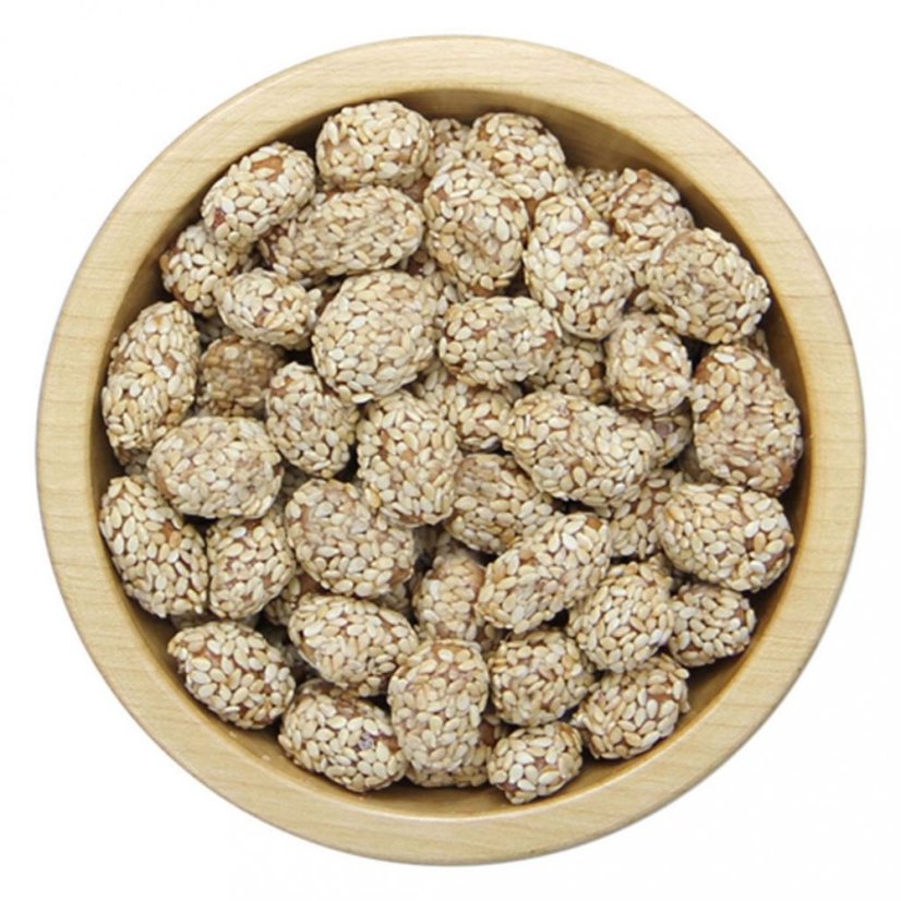 Peanuts roasted in sugar with sesame seeds, min. 100 g