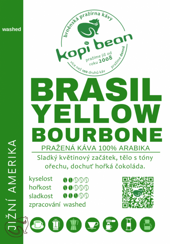 Brasil Yellow Bourbon - čerstvě pražená káva, min. 50g