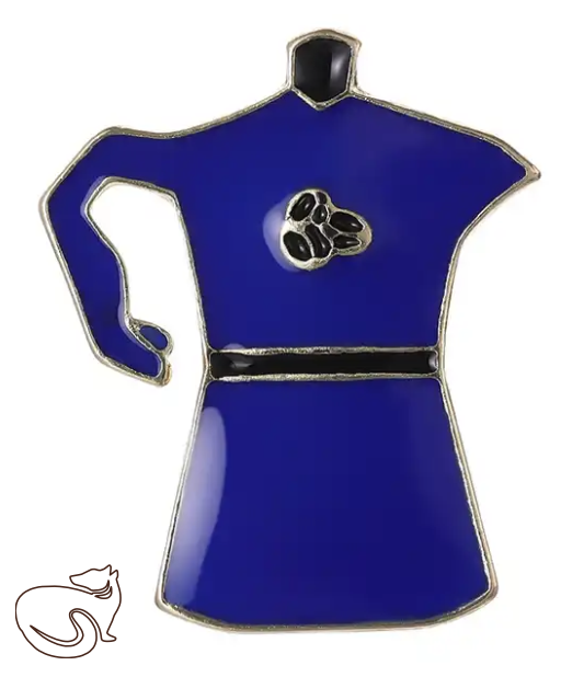 Clothes pin badge - Moka pot blue