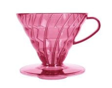 Hario | Dripper na kávu V60-02 Drip, Průhledný růžový plast