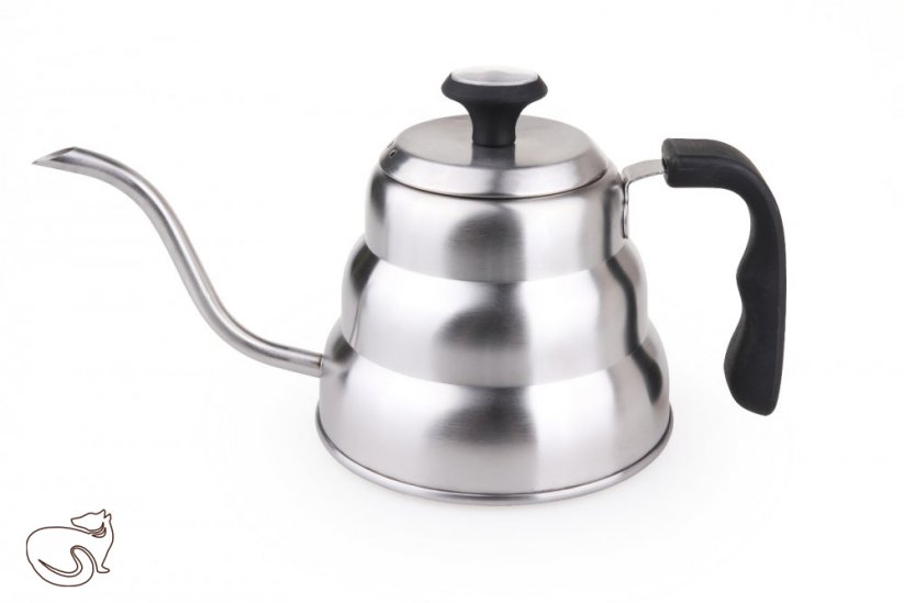kawio - срібний чайник з гусячою шийкою і термометром, 1000 мл