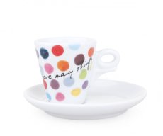 dAncap - šálka s podšálkou espresso Happy Life, bodky