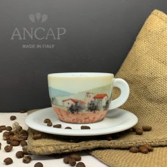 dAncap - Contrade чашка з блюдцем для капучіно, мак, 190 мл