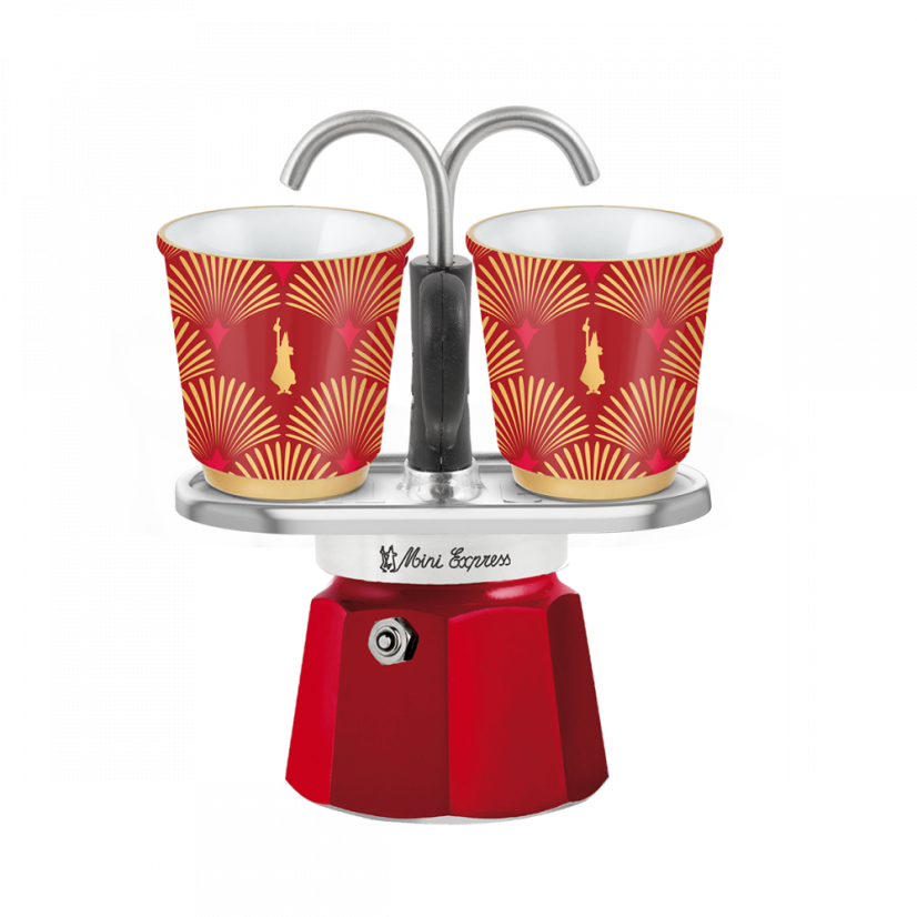 Bialetti - MINI EXPRESS + 2 šálky, Deco Glamour, kávovar, moka konvička, objem 2 šálky 2 šálky-KOPIE