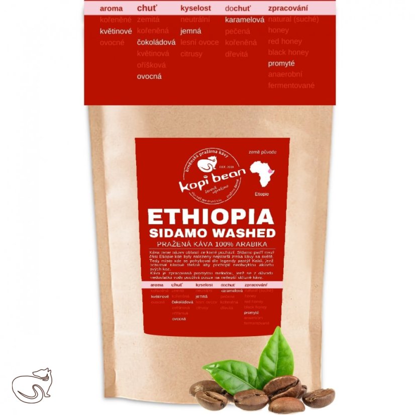Ethiopia Sidamo BIO - čerstvě pražená káva, min. 50g