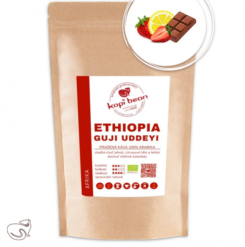 Ethiopia Guji Uddeyi BIO - čerstvě pražená káva, min. 50g