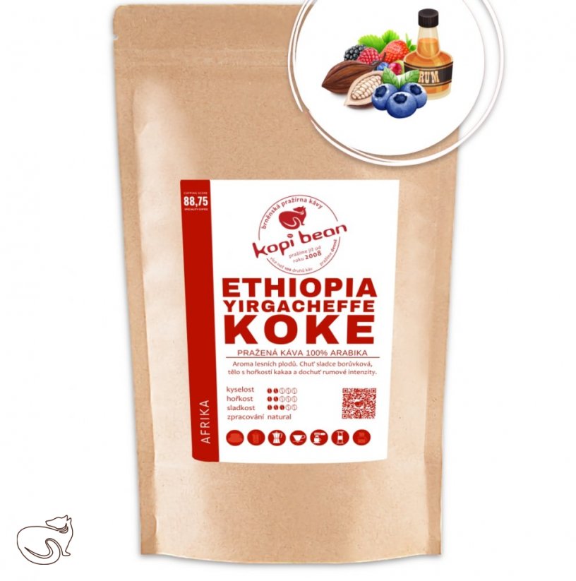 Ethiopia Yirgacheffe Koke - čerstvě pražená káva, min. 50 g