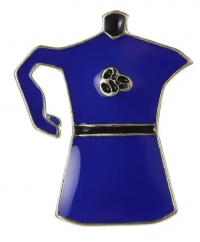 Clothes pin badge - Moka pot blue