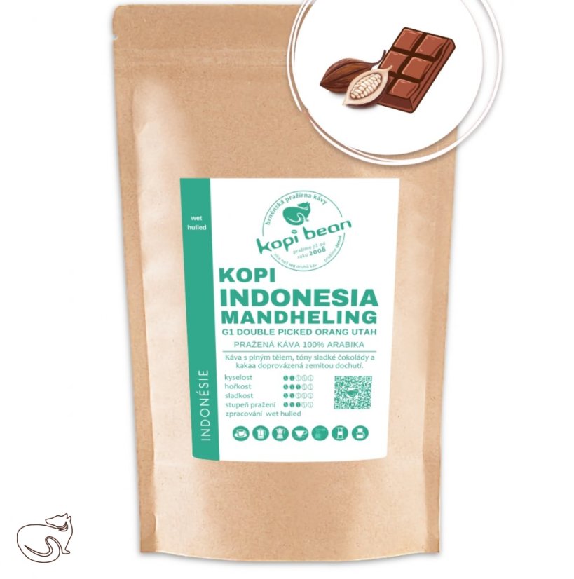 Kopi Indonesia Mandheling G1 double picked Orang Utah - čerstvě pražená káva, min. 50g