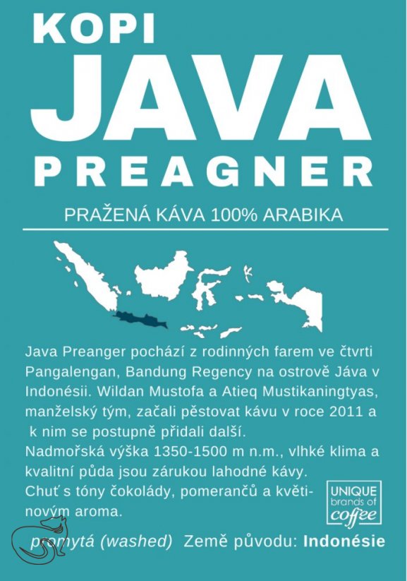 Kopi Java Preagner - čerstvě pražená káva, min. 50g