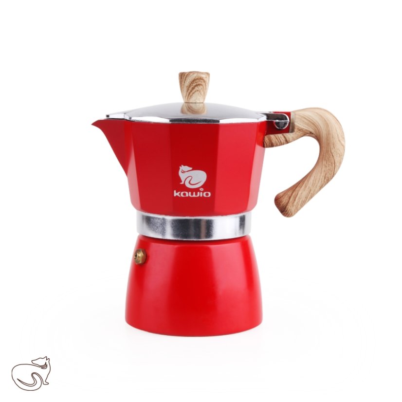 kawio - moka teapot red, 3 cups