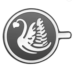 Clothes pin badge - Latte art Swan