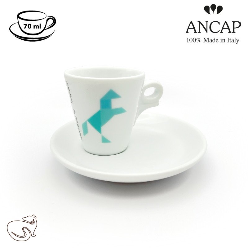dAncap - šálek s podšálkem espresso Tangram, kůň, 70 ml