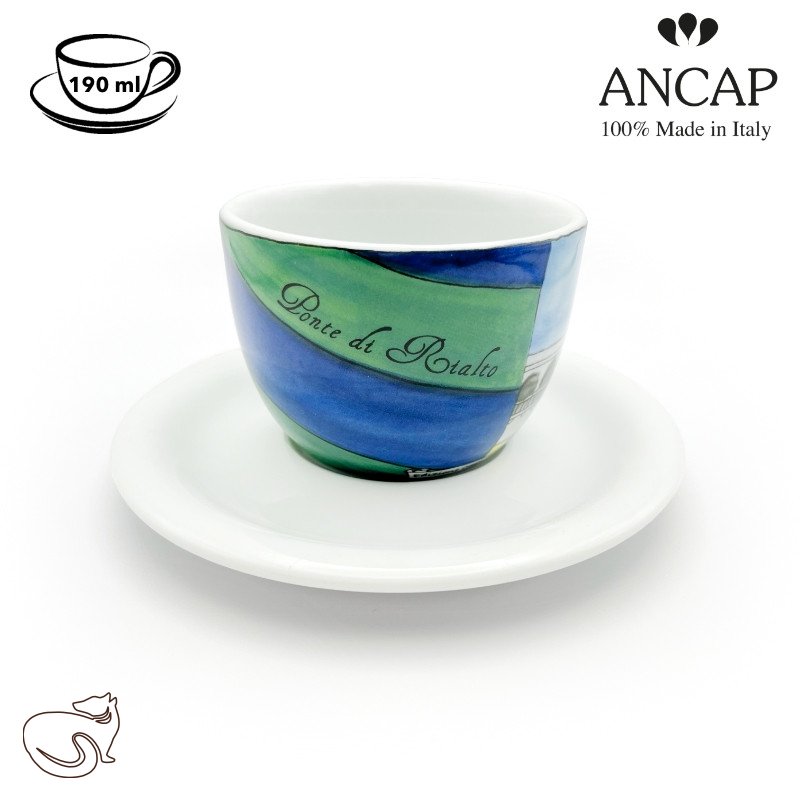 dAncap - чашка з блюдцем для капучино Venezia, гондола, 190 мл
