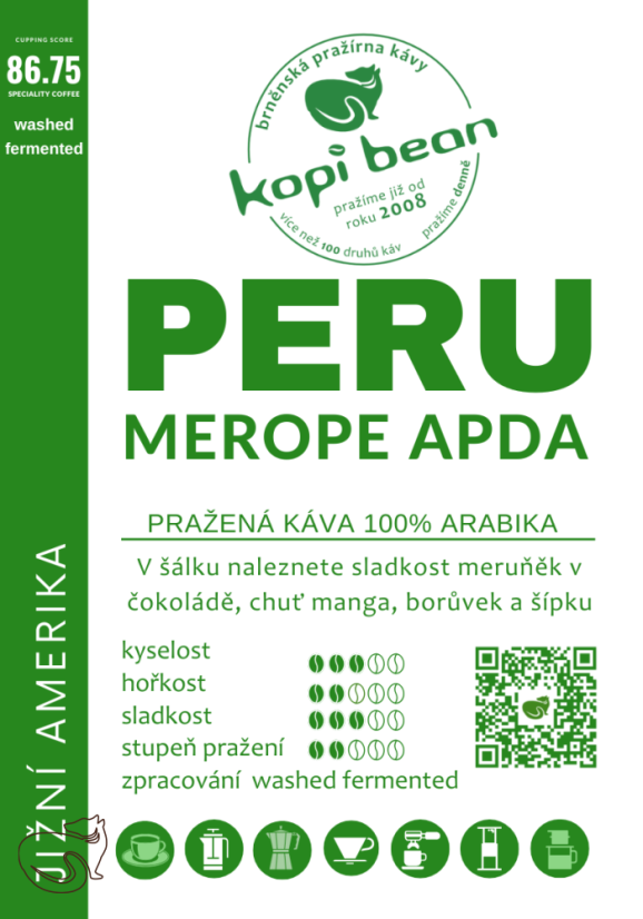 Peru La Chirimoya Merope - čerstvě pražená káva, min. 50 g