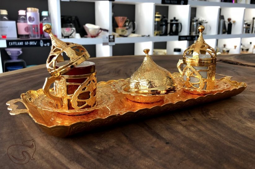 Set dvou šálků na kávu turecký zlatý HURREM