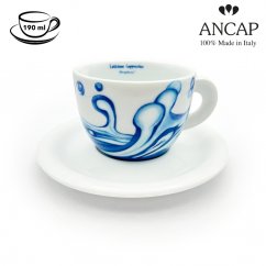 dAncap - šálek s podšálkem cappuccino Preziosa, kapky vody, 190 ml
