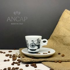 dAncap - šálek s podšálkem espresso Italia in Bici, kopec, 70 ml